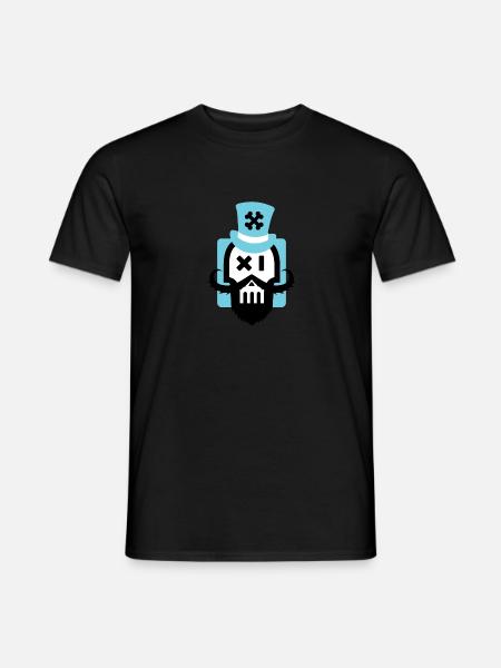 Bearded skull blue - Men's T-Shirt - black