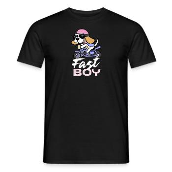 Fast Boy Beagle Dog Cadeau Rétro Fast Boy - T-shirt homme - noir - Devant - AI Model Male 178 light (178cm)