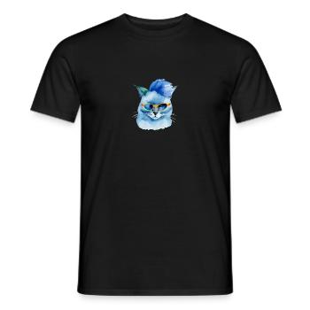 Punkrock Katze mit Sonnenbrille Geschenkidee - Männer T-Shirt - Schwarz - Vorne - AI Model Male 178 light (178cm)