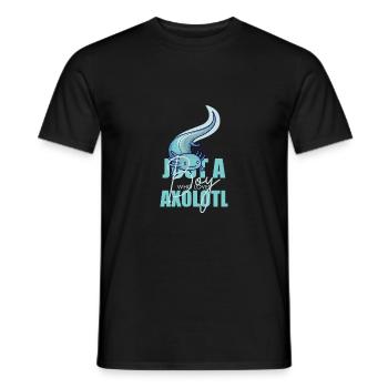 Funny Axolotl Cute Kawaii Animal Fun Liebhab - Men's T-Shirt - black - Front - AI Model Male 178 light (178cm)