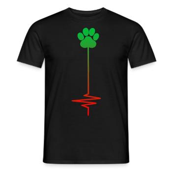 Dog Paw Print Heartbeat Love Dogs - Men's T-Shirt - black - Front - AI Model Male 178 light (178cm)