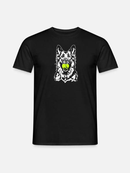 Deutscher Langhaar Schäferhund Hunde Wilsigns - Männer T-Shirt - Schwarz