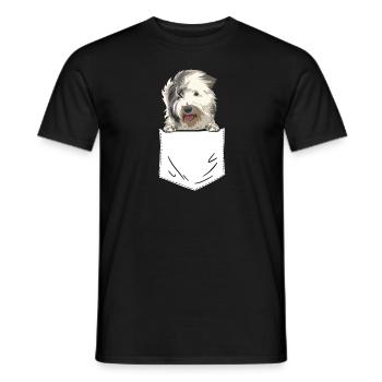 Vieux chien de berger anglais Sheepie Bobtail - T-shirt homme - noir - Devant - AI Model Male 178 light (178cm)