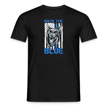 Back The Blue - Police Dog Enthusiast Police - T-shirt homme - noir - Devant - AI Model Male 178 light (178cm)