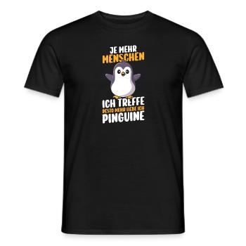 Pinguin - Männer T-Shirt - Schwarz - Vorne - AI Model Male 178 light (178cm)