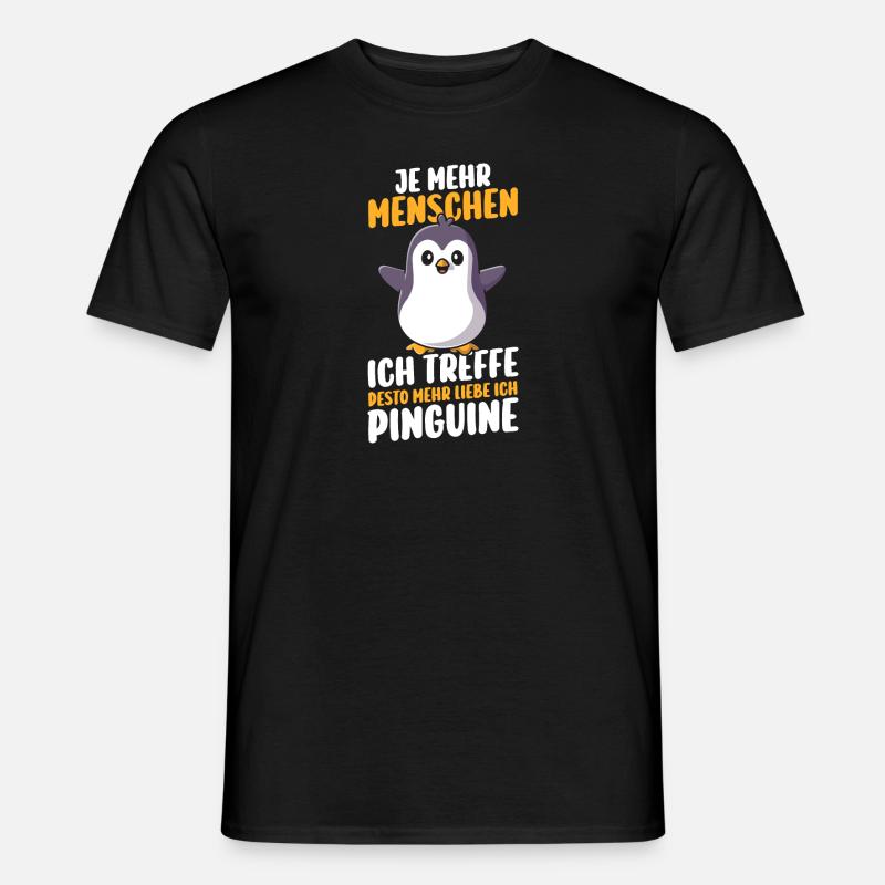 Pinguin - Männer T-Shirt - Schwarz