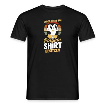 Pinguin - Männer T-Shirt - Schwarz - Vorne - AI Model Male 178 light (178cm)