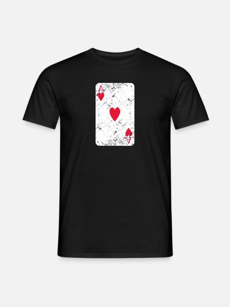 Herz Ass grunch - Männer T-Shirt - Schwarz