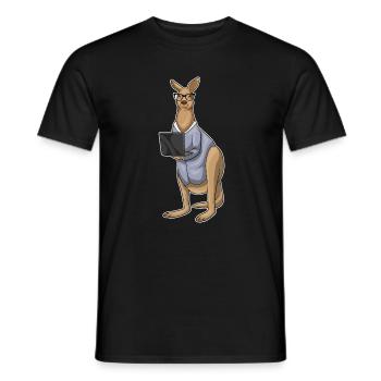 Känguru Sekretärin Laptop Büro - Männer T-Shirt - Schwarz - Vorne - AI Model Male 178 light (178cm)