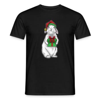 Forfait Noël lapin - T-shirt homme - noir - Devant - AI Model Male 178 light (178cm)