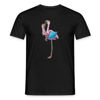 Pizza aux flamants roses - T-shirt homme - noir - Devant - AI Model Male 178 light (178cm)