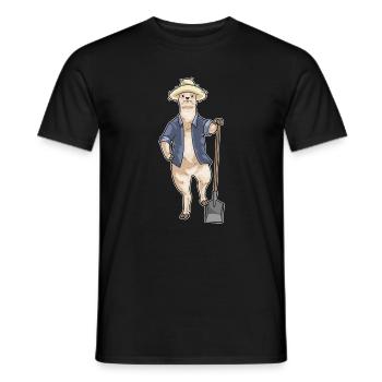 Alpaca Farmer Shovel Farm - Men's T-Shirt - black - Front - AI Model Male 178 light (178cm)