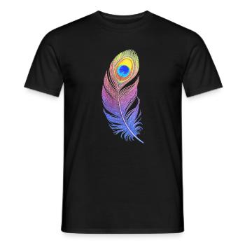 Rainbow Feather: Style and Creativity on Your T-Sh - Men's T-Shirt - black - Front - AI Model Male 178 light (178cm)