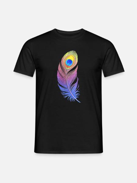 Plume Arc-en-ciel : Style et Créativité sur votre - T-shirt homme - noir