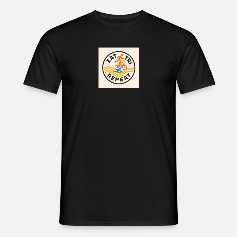 ESSEN SIE TRI REPEAT - Männer T-Shirt - Schwarz