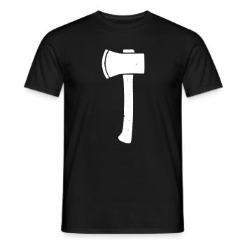 Axe Hatchet Tool Vector - Men's T-Shirt - black - Front - AI Model Male 178 light (178cm)