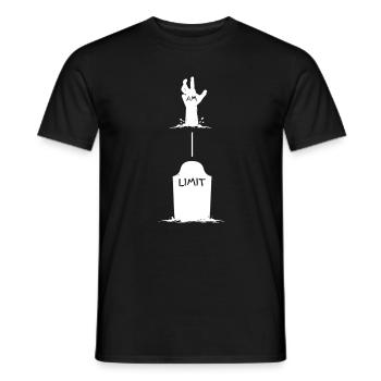 Limit blows up – hand lifts out of grave - Men's T-Shirt - black - Front - AI Model Male 178 light (178cm)