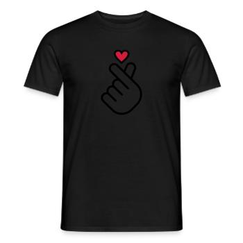 Miniheart Fingerherz - transparent - red heart - Männer T-Shirt - Schwarz - Vorne - AI Model Male 178 light (178cm)