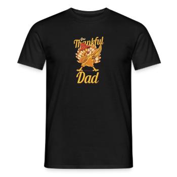 One Thankful Dad Turkey Family Matching Funny - Men's T-Shirt - black - Front - AI Model Male 178 light (178cm)