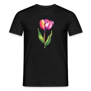 Beautiful tulip - Men's T-Shirt - black - Front - AI Model Male 178 light (178cm)