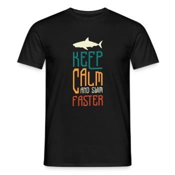 Shark Diving Angler - Men's T-Shirt - black - Front - AI Model Male 178 light (178cm)