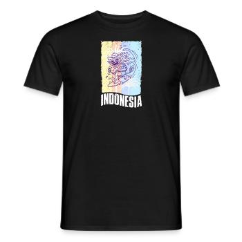 Indonesia Holidays Barong Surfer Summer Wave - Men's T-Shirt - black - Front - AI Model Male 178 light (178cm)