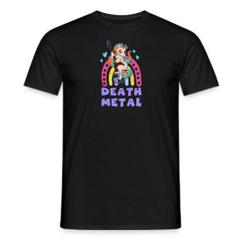 Metall Band Rock Einhorn Regenbogen Musiker - Männer T-Shirt - Schwarz - Vorne - AI Model Male 178 light (178cm)