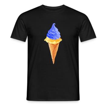 UKRAINE "icecream blue-yellow" slava ukraini - Men's T-Shirt - black - Front - AI Model Male 178 light (178cm)