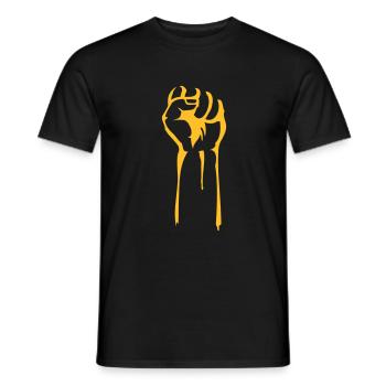 stencil fist - Men's T-Shirt - black - Front - AI Model Male 178 light (178cm)