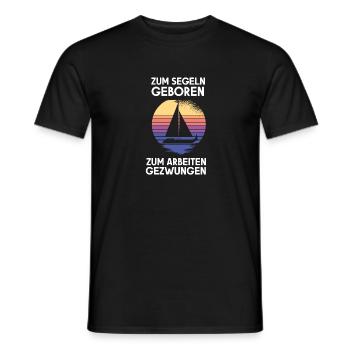 zum segeln geboren - Männer T-Shirt - Schwarz - Vorne - AI Model Male 178 light (178cm)