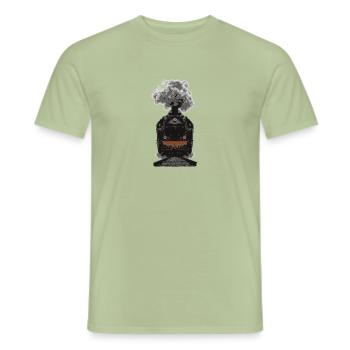 Railway Dampflock - Men's T-Shirt - sage - Front - AI Model Male 178 light (178cm)