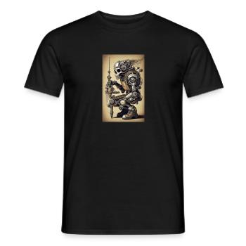 MOTARD SQUELETTE Style cyborg steampunk - T-shirt homme - noir - Devant - AI Model Male 178 light (178cm)