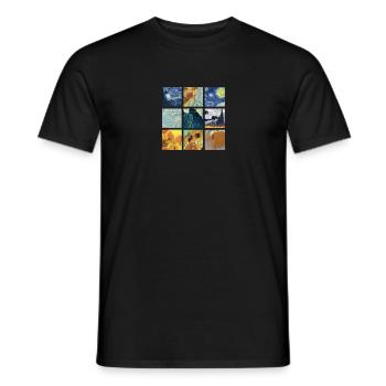 VAN GOGH COLLAGE - Männer T-Shirt - Schwarz - Vorne - AI Model Male 178 light (178cm)