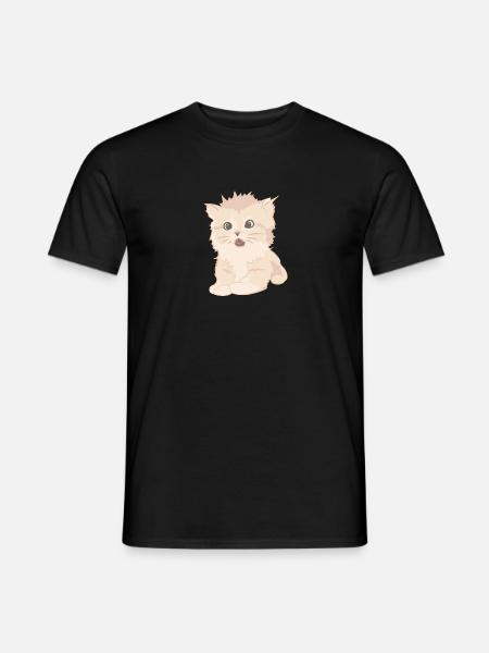 Niedliche Katze als Illustration - Männer T-Shirt - Schwarz