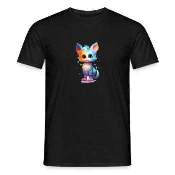Cute little Sweetheard Kitty Cat Shirt Design - Men's T-Shirt - black - Front - AI Model Male 178 light (178cm)