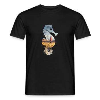 SeeHorse (édition LightHouse) - T-shirt homme - noir - Devant - AI Model Male 178 light (178cm)