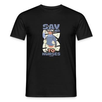 Say Yes To Nurses - Men's T-Shirt - black - Front - AI Model Male 178 light (178cm)