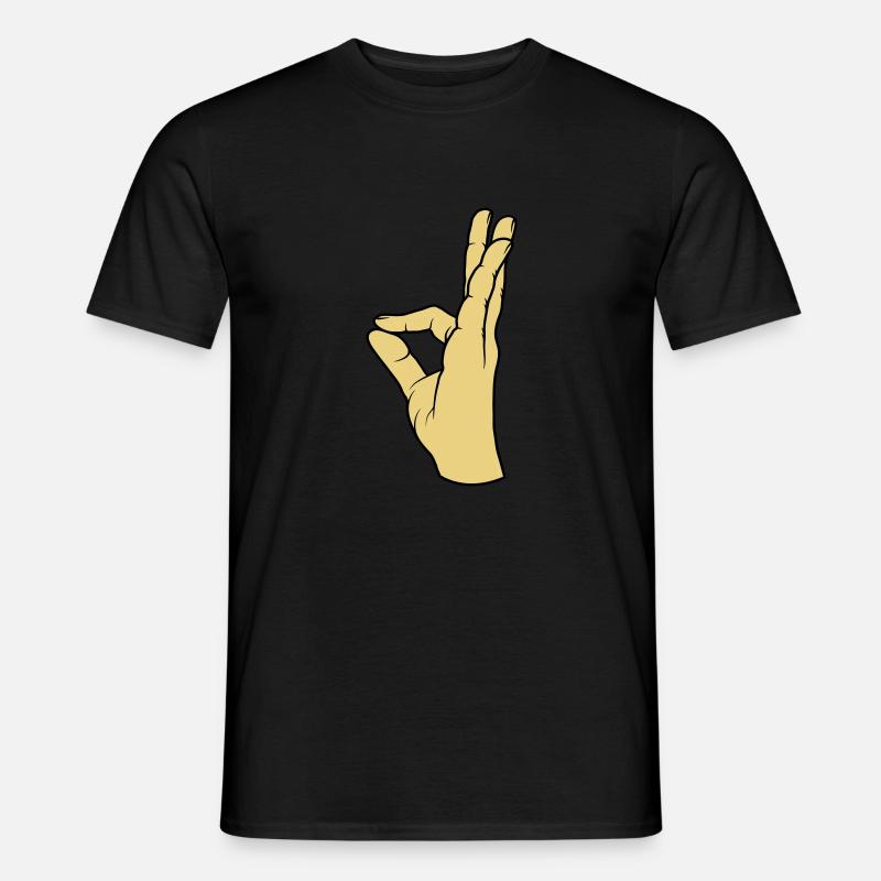 Perfekt sehr lecker Handgeste - Männer T-Shirt - Schwarz