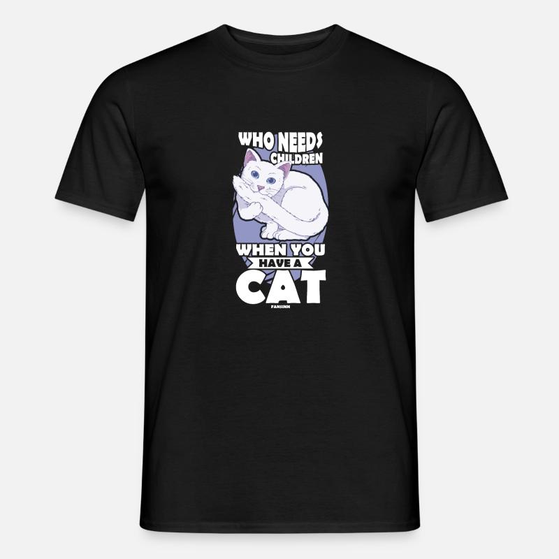 Katzenmama - Männer T-Shirt - Schwarz
