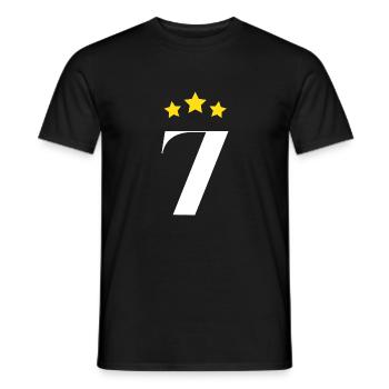 7ème anniversaire étoilé - T-shirt homme - noir - Devant - AI Model Male 178 light (178cm)