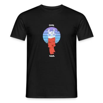 Alpaca mit Schal - Männer T-Shirt - Schwarz - Vorne - AI Model Male 178 light (178cm)