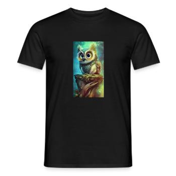 kleine süße Eule - Männer T-Shirt - Schwarz - Vorne - AI Model Male 178 light (178cm)