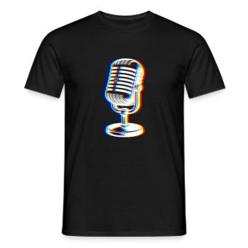 Glitch Microphone – Sound Art - Men's T-Shirt - black - Front - AI Model Male 178 light (178cm)