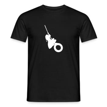 Tire swing swings girls playground - Men's T-Shirt - black - Front - AI Model Male 178 light (178cm)