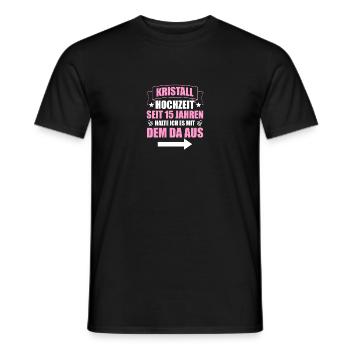 Mit dem da 15. Hochzeitstag Kristallhochzeit - Männer T-Shirt - Schwarz - Vorne - AI Model Male 178 light (178cm)