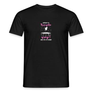 Warum ich Trampolin springe? Trampolinspringerin - Männer T-Shirt - Schwarz - Vorne - AI Model Male 178 light (178cm)