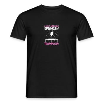 Coole Mädchen Trampolinspringerin Trampolin - Männer T-Shirt - Schwarz - Vorne - AI Model Male 178 light (178cm)