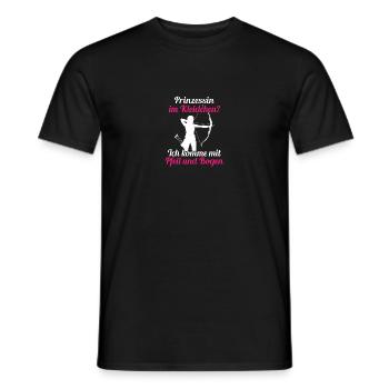 Prinzessin Pfeil Bogen Bogenschießen Bogenschütze - Männer T-Shirt - Schwarz - Vorne - AI Model Male 178 light (178cm)