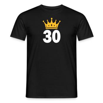 30 Krone 30th birthday 30 years - Men's T-Shirt - black - Front - AI Model Male 178 light (178cm)