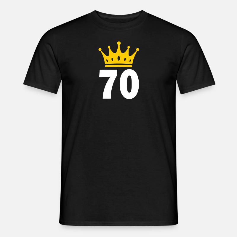 70 Krone 70° compleanno 70 anni - T-shirt uomo - nero